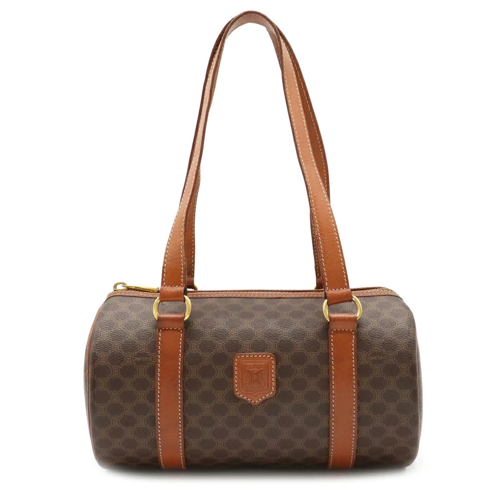 Celine Macadam 2way Shoulder Bag Hobo leather brown dark
